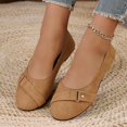 thumbnail image 5 of Willtoo Women’s Metal Buckle Strap Ballet Flats, Round Toe Slip‑on Dress Casual Shoes, Soft Light‑Weight Flat Footwear Office Daily Business Comfortable Walking Shoes, 5 of 5