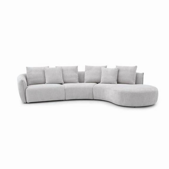 J&M Furniture 188875-RHFC Hamilton Right Hand Facing Chaise Sectional Sofa, Off White