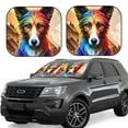 thumbnail image 6 of Kdxio Colorful Art Dog Print 2-Piece Sun Shade Front Windshield - Foldable Car Front Window Sunshades for Most Sedans SUV Truck, 6 of 6