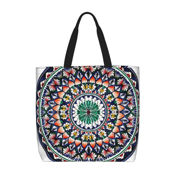 Easygdp Colorful With Blue Oriental Bolsa Tote para Mujer, Bolso de Hombro para Trabajo, Playa, Viajes, Compras y Supermercado
