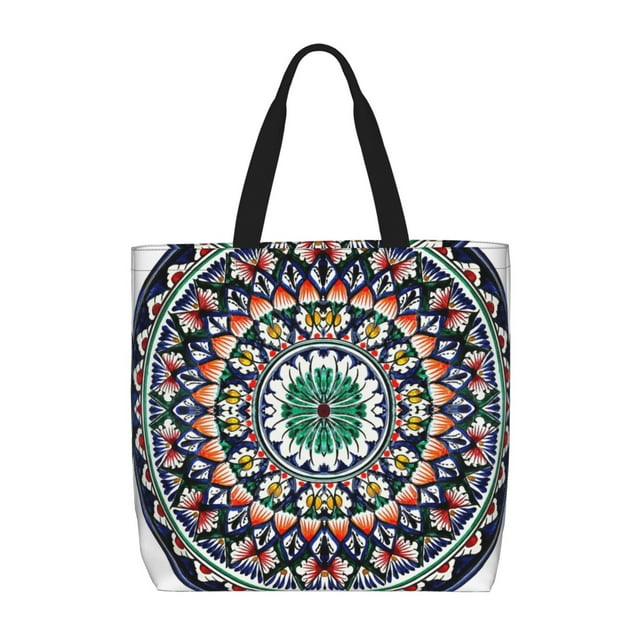 Easygdp Colorful With Blue Oriental Bolsa Tote para Mujer, Bolso de Hombro para Trabajo, Playa, Viajes, Compras y Supermercado