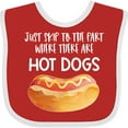 thumbnail image 3 of Inktastic Just Skip to the Part Where There Are Hot Dogs Boys or Girls Baby Bib, 3 of 4