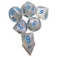 thumbnail image 5 of Juego de 7 dados poliédricos resistentes al desgaste, juguete de entretenimiento con ruedas grabadas. Azul, 5 of 9
