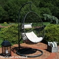 thumbnail image 4 of Sunnydaze Outdoor Resin Wicker Patio Caroline Lounge Hanging Basket Egg Chair with Cushions - Beige - 2pc, 4 of 6