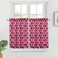 thumbnail image 2 of 30inch Kichen Curtain Panels Lattice Pattern Bathroom Window Curtain, 28" x 30", Red/Wine, Set of 2, 2 of 6
