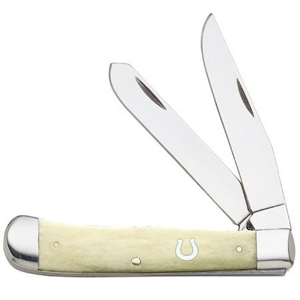 WR Case XX Pocket Knife 9197 HORSESHOE SHIELD NATURAL SMOOTH BONE