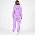 thumbnail image 4 of Women's 2 Piece Fall Active Sets Loose Fit Zip Front Hooded Track Top Drawstring Jogging Pants Athletic Daily Outfits Light Purple S, 4 of 6