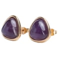 thumbnail image 2 of Aretes Mujer con Cuarzo Rosa, Amatista o Cuarzo Azul LuckyLy, Acero Inoxidable, Modelo Aline violeta oscuro UNITALLA, 2 of 8