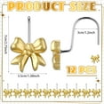 thumbnail image 2 of 12 Pcs Bow Knot Shower Curtain Hooks,Topboutique Metal Bow Hangers,Decorative Curtain Rings,Hanging Hook for Bathroom Room Wardrobe Door,Gold, 2 of 6