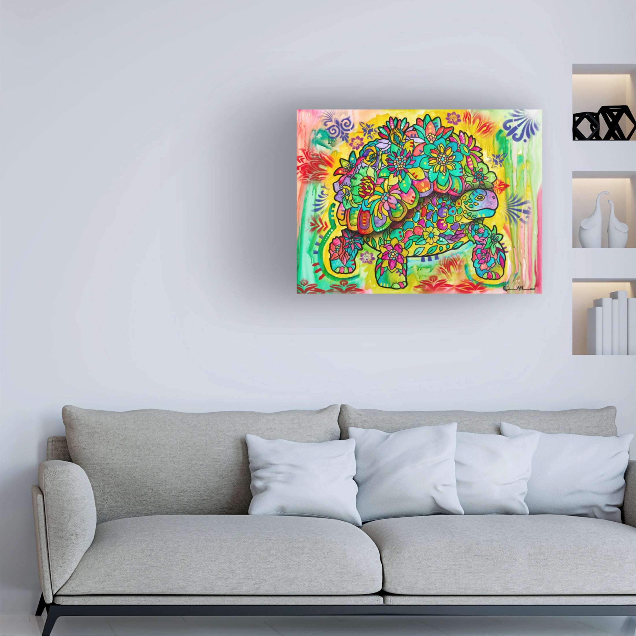 Canvas Wall Art - Dean Russo 'Earth Tortise' Wall Art for Living Room, Bedroom, or Office Décor by Trademark Fine Art - 47 x 35 Inches