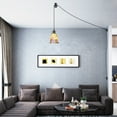 thumbnail image 4 of Kiven Plug in Modern Pendant Light, Pulley Hanging Light with Glass Lampshade and 15FT Cord, Dimmable Ceiling Pendant Light, E26 Base, 4 of 7