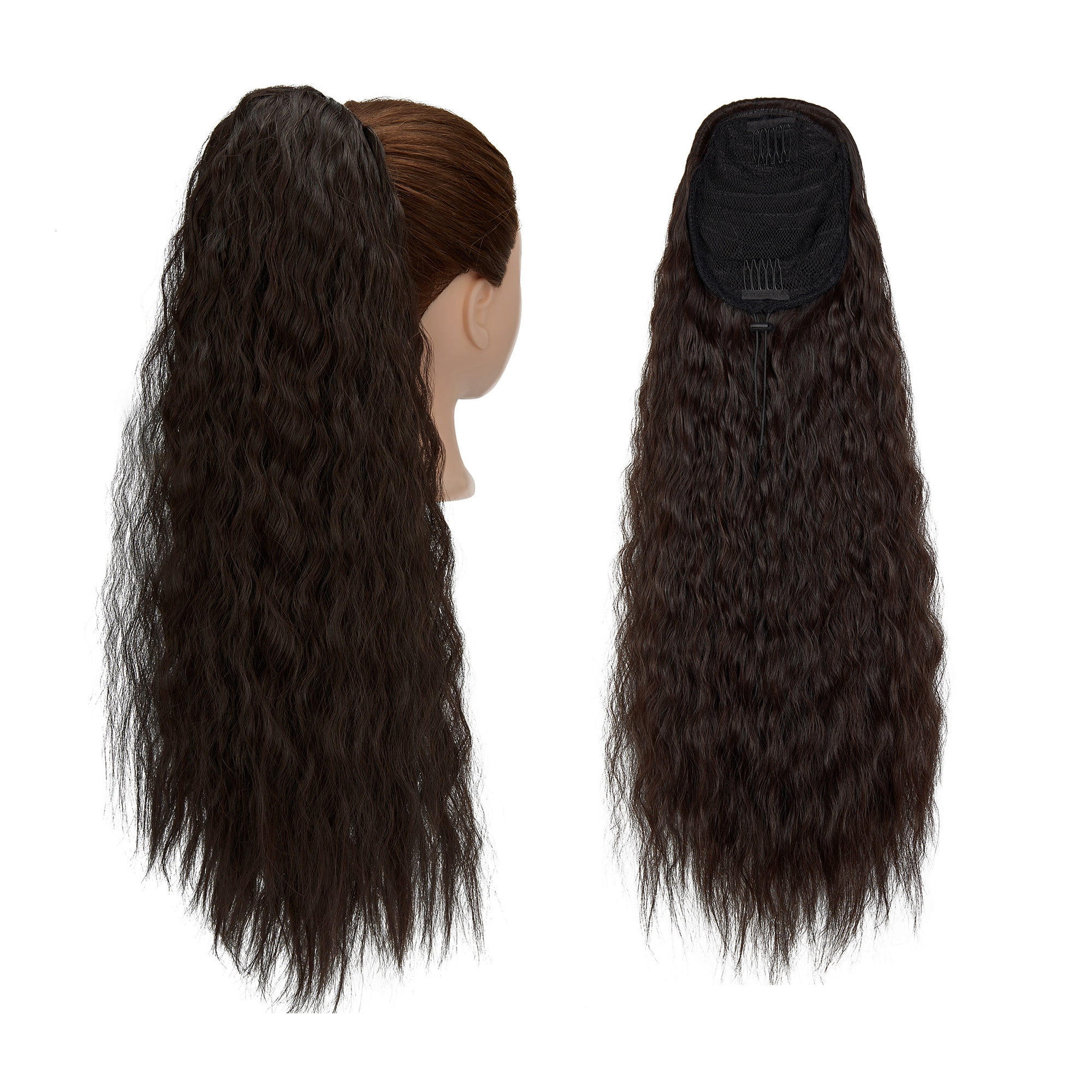 Long KiSAYFUTy Straight Drawstring Ponytail for Black Women, Curly Hair ...
