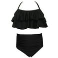 thumbnail image 6 of Caqnni Girls Swimsuit Bikini Sets 2 Piece Color Block Bathing Suits For Teen Girls Swimwear Swimwear Suit for Summer Vacation 9-10 Years Black, 6 of 9