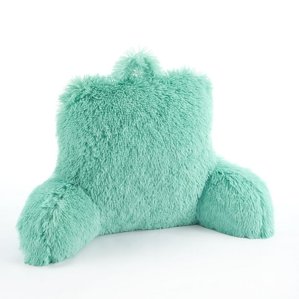 Mainstays Long Hair Faux Fur Backrest Pillow, Bedrest, 21'' x 13'' x 19