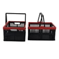 thumbnail image 3 of Idotry Pack of 2 Collapsible Storage Crates with Handles, Plastic Grocery Shopping Baskets, 3 of 10