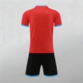 thumbnail image 5 of SGFCWSX Boys Active Short Sets Kids Summer 2 Piece Lightweight Crew Neck Short Sleeve Print Elastic Waist Pocket Basketball Wear Red Size 4-5 Years, 5 of 6