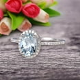 thumbnail image 5 of 2 Carat 8x6mm Oval Cut Aquamarine Engagement Ring Wedding Anniversary Gift On 10k White Gold, 5 of 5