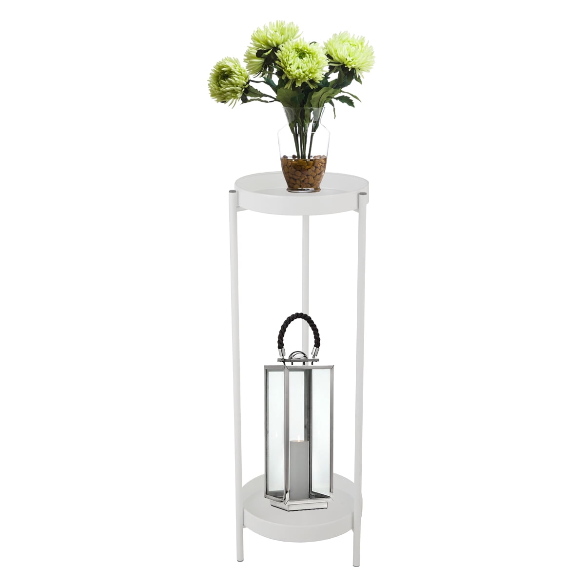 Plant Stand, 2-Tier Metal Tall Flower Plant Pot Holder, Display Rack for Indoor Outdoor, White Plant Stand, 2-Tier Metal Tall Flower Plant Pot Holder, Display Rack for Indoor Outdoor, White