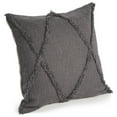 thumbnail image 5 of Ox Bay Sara 20" x 20" Dark Gray Shag Diamond Cotton Adult Decorative Throw Pillow Cover, 5 of 8