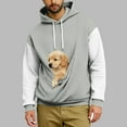 thumbnail image 2 of Oksale Dog Pouch Sweatshirts for Men with Hood Loose Long Sleeve Winter Hoodies Color Block Kangaroo Pouch Pollover Soft Cozy Tops 2025 Gray S, 2 of 6