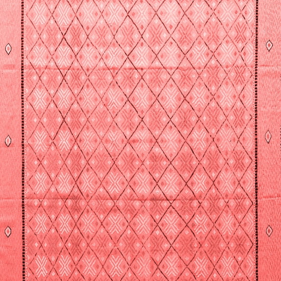 Ahgly Company Indoor Square Abstract Red Modern Area Rugs, 7' Square