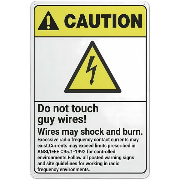 Caution Do Not Touch Guy Wires Sign, 8"x12" Funny Vintage Tin Wall Art, Decorative Iron Poster for Home Farmhouse Bar Cafe Yard Indoor Outdoor Gift