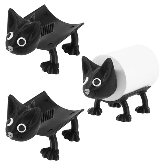 3 Pcs Toilet Paper Holder Decorative Toilet Roll Organizer Adorable Cat and Pig Design Multifunctional Tissue Paper Stand for Wall Bathroom