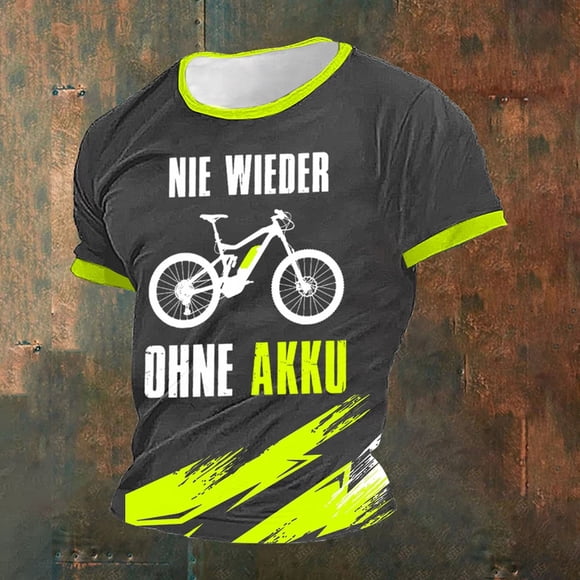 Funny Saying Men's T Shirt Never Underestimate An Old Man with An E Bike Humor Tee for Daily Wear
