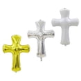 thumbnail image 4 of Aluminum Foil Balloon for Decor Cross Shape White Silver Gold 3Pcs Party Prop, 4 of 9