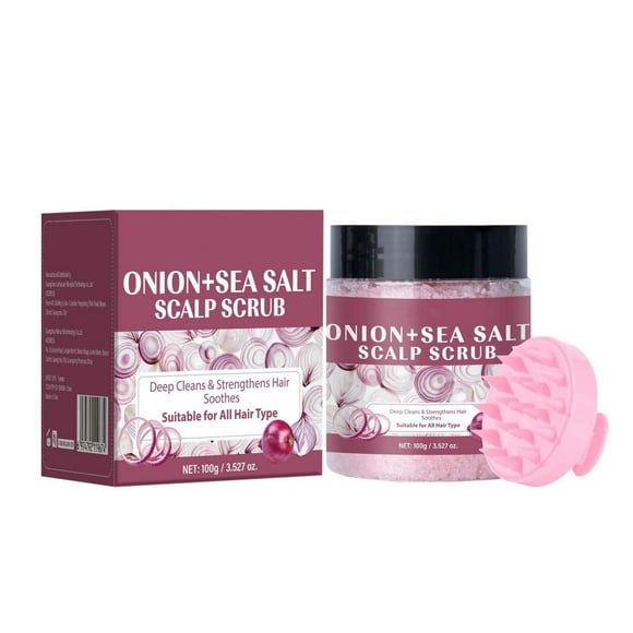 SAUVASINE Onion Sea Scalp Scrub With Scalp Massager Promotes Deep Nourishing Cleanses Scalp Moisturizes Suitable For All Hair Types