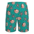 thumbnail image 6 of Kdxio Starfish and Shell Pattern Mens Casual Shorts - Drawstring Summer Beach Sports Shorts for Men, 6 of 9