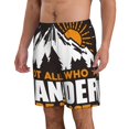 thumbnail image 2 of Sikiie Not All Who Wander Are Lost4 Print Men's Beach Shorts, High Elastic Quick-drying Shorts - with Drawstring and Slip Pockets, Suitable for Beach, Sports, Vacation-XX-Large, 2 of 6