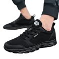 thumbnail image 4 of Men's Running Sneakers Wide Width Knit Sneakers Comfortable 𝖫a𝖼e Up Tennis Shoes Res𝗂st𝖺𝗇𝗍 Non-S𝗅ip Sport Shoes Mesh Breathable Running Shoes So𝗅id Color Outdoor Athlet𝗂c Shoes, 4 of 9