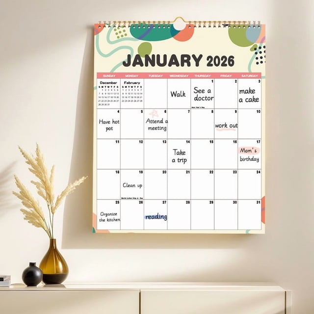 Danhjin The Calendar 2026 Wall Calendar 11.6 X 14.56 Inch January - December Vertical Wall Calendar 2026 Advent Calendars
