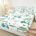 thumbnail image 3 of Homewish Golf Gaming 4 Pieces Queen Sheet Sets for Kids Teens Adults,Sport Gamer Ultra Soft Flat Sheet,Green Teal White Queen Fitted Sheet,Breathable Home Decor, 3 of 7