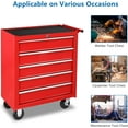 thumbnail image 3 of Ktaxon 5-Drawer Rolling Tool Chest, Tool Storage Cabinet with Lockable Wheels, Tool Organizer Box for Garage, Warehouse & Repair Shop, Red, 3 of 7