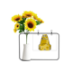 thumbnail image 1 of Jarrón de cerámica Unbranded tarjeta de bendición de girasol artificial Marco de hierro 25 x 17 cm jarrón 10 x 5.5 cm, 1 of 3