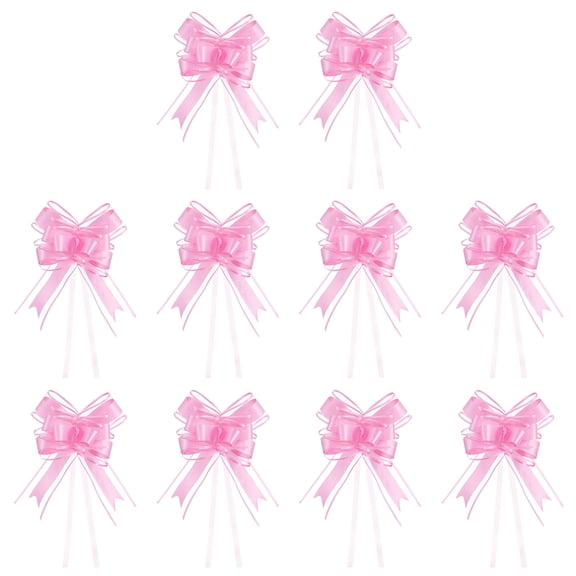 Large Gift Bow 28x8 Inch, 10 Pack Pull Bows for Gift Wrapping Present Wedding Valentine's Day Decoration, Light Pink