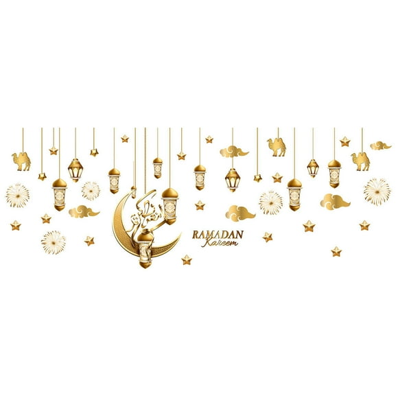 CEHVOM Ramadan Window Stickers, Window Decoration Set, Eid Mubarak, Eid Mubarak Stickers, Eid Mubarak, Muslim Eid Mubarak Window Decoration Clearance