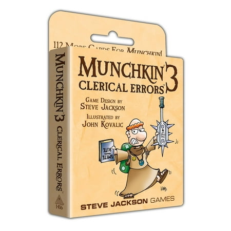 Munchkin 3 - Clerical ErrorsNominated for the Origins Best Card Game Expansion of 2003 By Steve Jackson (Best 3 Person Card Games)
