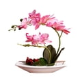 thumbnail image 1 of Naiovety Orquídeas artificiales, flores falsas, plantas en maceta, juego de bonsái, ramo de flores de imitación vivo para boda, cocina, Hotel Decoración Rosa, 1 of 6