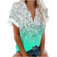 thumbnail image 1 of Blusa con estampado floral de manga corta con cuello en V para mujer OAVQHLG3B Store  lin121212, 1 of 4
