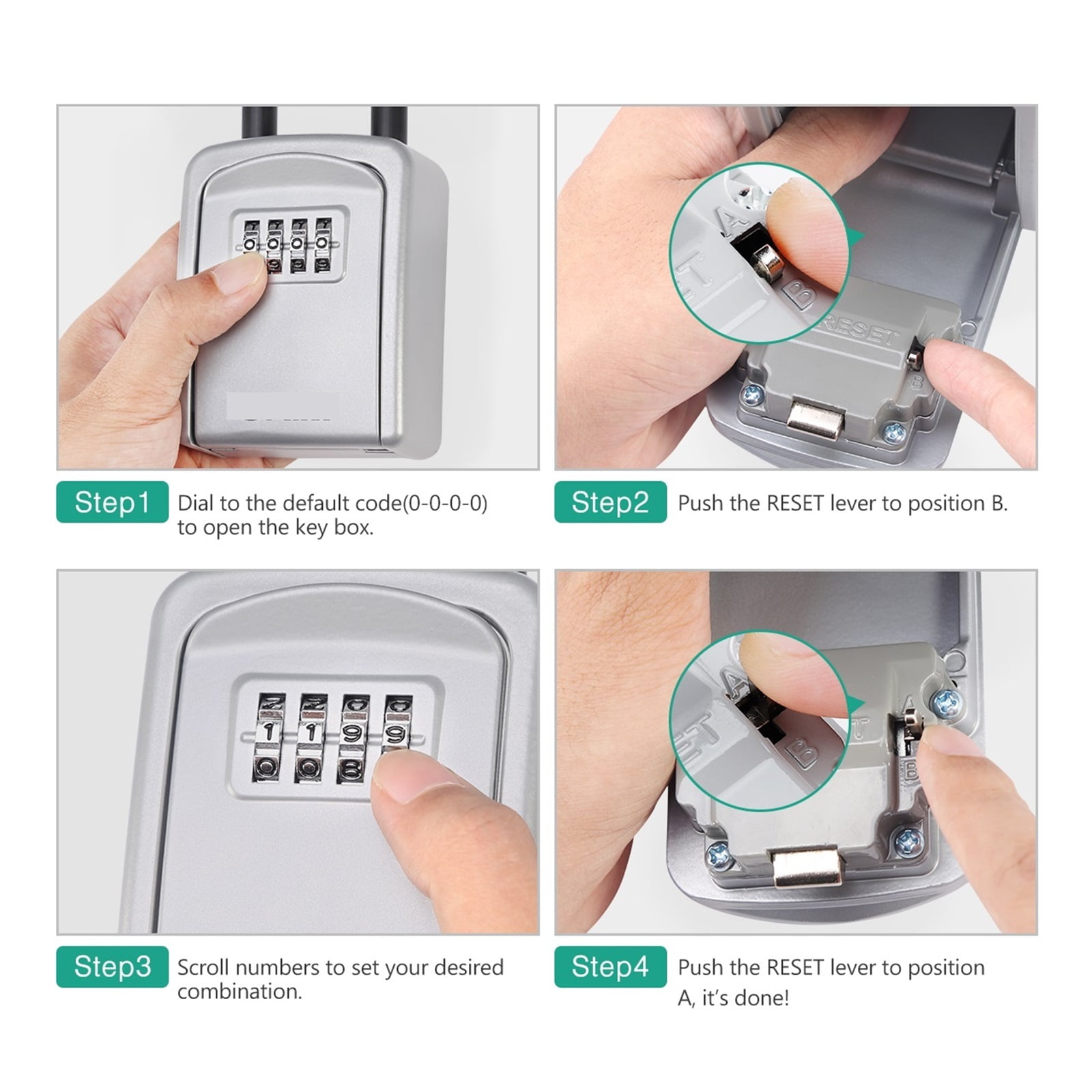 Key Storage Box ,Combination Password Security Code Lock Home Key Safe Box Outdoor Waterproof Safe