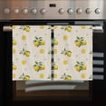thumbnail image 2 of Cute Lemon Summer Kitchen Towels Set of 3, Water Absorbent Dish Towel, Farmhouse Floral Retro Linen Texture Decorative Hand Towels - Quick Drying Cloth for Cooking Baking, 18x28 Inch, 2 of 8