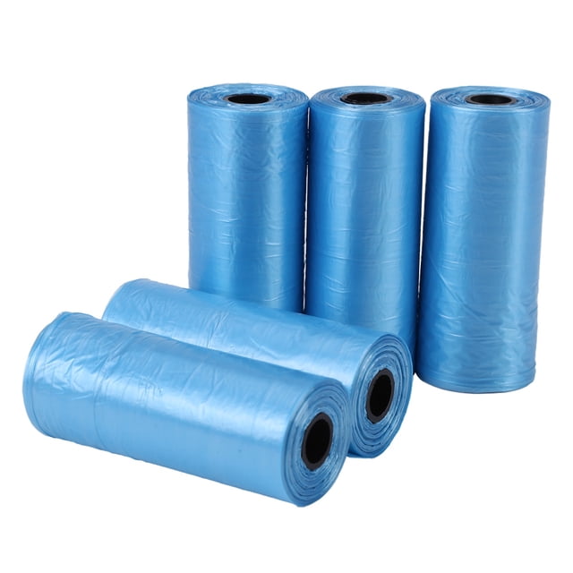 10 rollos/150 bolsas de plástico para excrementos de perros y mascotas, 33 x 22 cm, bolsa de limpieza de basura duradera, color azul