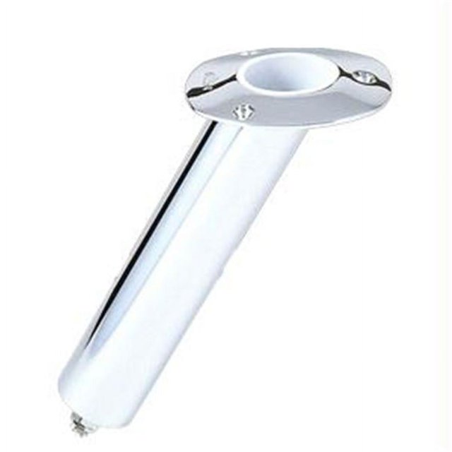 Lee s 30 Degree Stainless Steel Swivel Base Flush Mount Rod Holder - Medium Length