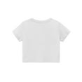 thumbnail image 6 of Lumtrix Girls Summer Crop Tops Kids Fashion Oversized Crew Neck Cropped Short Sleeve T Shirts Basic Tees Size 2-14 Years White 160, 6 of 6