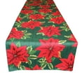 thumbnail image 2 of Christmas Floral Poinsettia and Holly Mistletoe Polyester Cotton Decorative Table Runner, 2 of 5