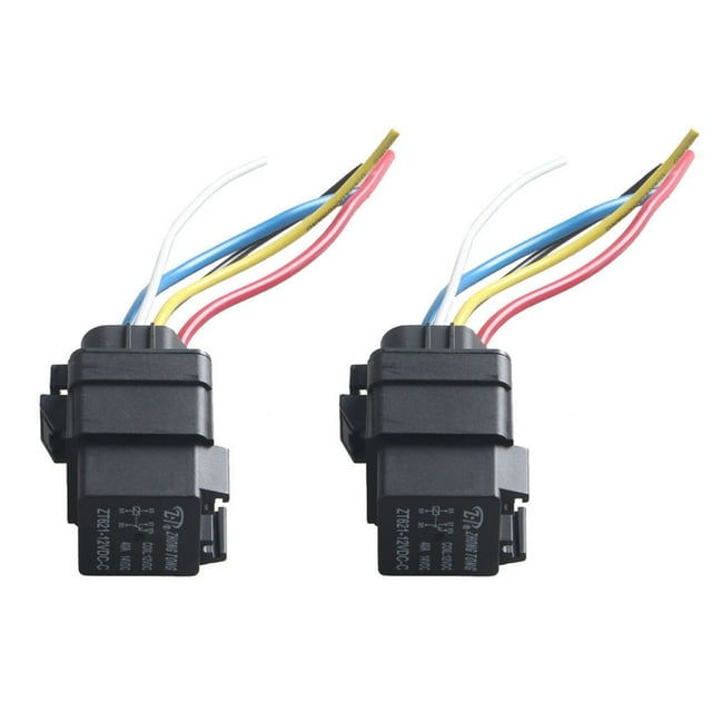 2x Car Truck DC 12V 40A SPDT Enchufe de Enchufe 5Pin 5 Alambre Sello Impermeable Cola 12V 40A Relé del enchufe del zócalo