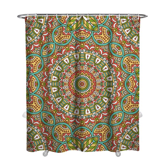 Sunny Daisy Floral Print Curtain 72x84 Inches, Quick-Dry Polyester with Plastic Rings, Cute Yellow Bloom for Boho Bathrooms